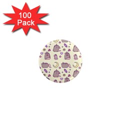 Beautiful Beauty Cartoon Cat 1  Mini Magnets (100 Pack)  by Grandong