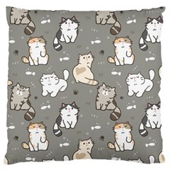 Cute Cat Pattern Cartoon Large Cushion Case (two Sides) by Cowasu