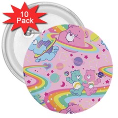 Bears Kawaii Pattern 3  Buttons (10 Pack)  by Cowasu
