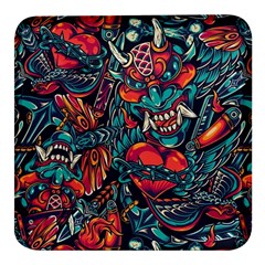 Japanese Graffiti Square Glass Fridge Magnet (4 Pack) by Cowasu