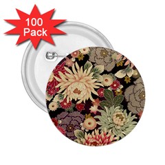 Japanese Flower Art 2 25  Buttons (100 Pack)  by Cowasu