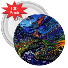 Psychedelic Landscape 3  Buttons (100 Pack)  by Cowasu