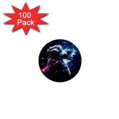 Psychedelic Astronaut Trippy Space Art 1  Mini Buttons (100 Pack)  by Bangk1t
