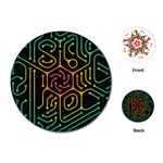 Circuit Hexagonal Geometric Pattern Background Pattern Playing Cards Single Design (Round) Front