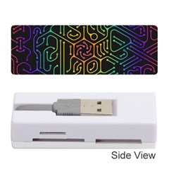 Circuit Hexagonal Geometric Pattern Background Pattern Memory Card Reader (stick) by Ndabl3x