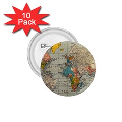 Vintage World Map 1 75  Buttons (10 Pack) by Cowasu