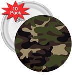 Texture Military Camouflage Repeats Seamless Army Green Hunting 3  Buttons (10 pack)  Front