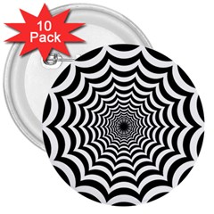 Spider Web Hypnotic 3  Buttons (10 Pack)  by Amaryn4rt