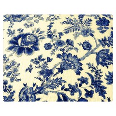 Vintage Blue Drawings On Fabric Premium Plush Fleece Blanket (medium) by Amaryn4rt