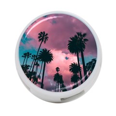 Nature Sunset Sky Clouds Palms Tropics Porous 4-port Usb Hub (one Side) by Ravend