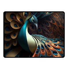 Colorful Peacock Bird Feathers Fleece Blanket (small) by Vaneshop