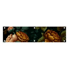 Floral Flower Blossom Turquoise Banner And Sign 4  X 1  by Vaneshop