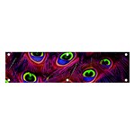 Peacock Feathers Color Plumage Banner and Sign 4  x 1  Front