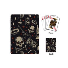 Grunge Seamless Pattern With Skulls Playing Cards Single Design (mini) by Amaryn4rt