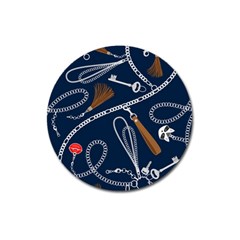 Chains-seamless-pattern Magnet 3  (round) by uniart180623