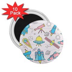 Cute-seamless-pattern-with-space 2 25  Magnets (10 Pack)  by uniart180623