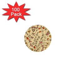 Seamless-pattern-with-different-flowers 1  Mini Buttons (100 Pack)  by uniart180623
