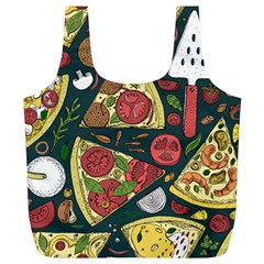 Vector-seamless-pizza-slice-pattern-hand-drawn-pizza-illustration-great-pizzeria-menu-background Full Print Recycle Bag (xl) by uniart180623