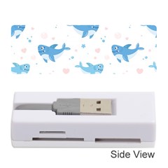 Seamless-pattern-with-cute-sharks-hearts Memory Card Reader (stick) by uniart180623