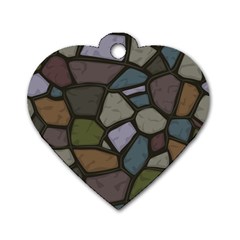 Cartoon-colored-stone-seamless-background-texture-pattern - Dog Tag Heart (two Sides) by uniart180623