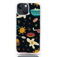 Seamless-pattern-with-breakfast-symbols-morning-coffee Iphone 13 Mini Tpu Uv Print Case by uniart180623
