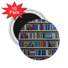 Bookshelf 2 25  Magnets (10 Pack)  by uniart180623