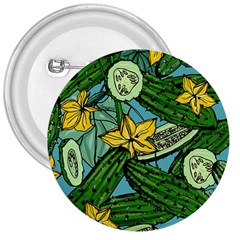 Seamless-pattern-with-cucumber-slice-flower-colorful-hand-drawn-background-with-vegetables-wallpaper 3  Buttons by uniart180623