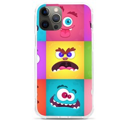 Monsters-emotions-scary-faces-masks-with-mouth-eyes-aliens-monsters-emoticon-set Iphone 12 Pro Max Tpu Uv Print Case by uniart180623