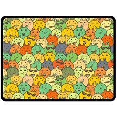 Seamless Pattern With Doodle Bunny Fleece Blanket (large) by uniart180623