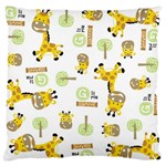 Vector-pattern-with-cute-giraffe-cartoon Large Premium Plush Fleece Cushion Case (Two Sides) Front