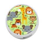 Seamless-pattern-vector-with-animals-wildlife-cartoon 4-Port USB Hub (Two Sides) Back