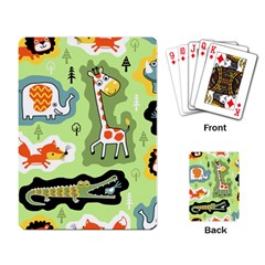 Seamless-pattern-with-wildlife-animals-cartoon Playing Cards Single Design (rectangle) by uniart180623