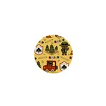 Seamless-pattern-funny-ranger-cartoon 1  Mini Magnets Front