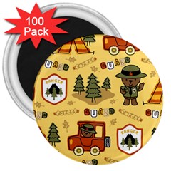 Seamless-pattern-funny-ranger-cartoon 3  Magnets (100 Pack) by uniart180623