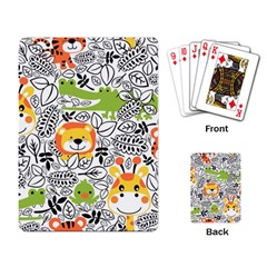 Seamless-pattern-with-wildlife-cartoon Playing Cards Single Design (rectangle) by uniart180623