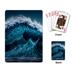 Tsunami Waves Ocean Sea Water Rough Seas Playing Cards Single Design (rectangle) by uniart180623