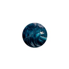 Tsunami Waves Ocean Sea Water Rough Seas 1  Mini Buttons by uniart180623