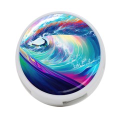 Waves Ocean Sea Tsunami Nautical Nature Water 4-port Usb Hub (one Side) by uniart180623