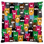 Cat Funny Colorful Pattern Large Premium Plush Fleece Cushion Case (One Side) Front