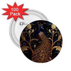 Peacock Plumage Bird Decorative Pattern Graceful 2 25  Buttons (100 Pack)  by Ravend