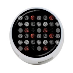 Black And Multicolored Polka Dot Artwork Digital Art 4-port Usb Hub (two Sides) by uniart180623