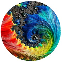 Colorful Digital Art Fractal Design Wooden Bottle Opener (round) by uniart180623
