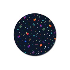 Abstract Minimalism Digital Art Abstract Magnet 3  (round) by uniart180623