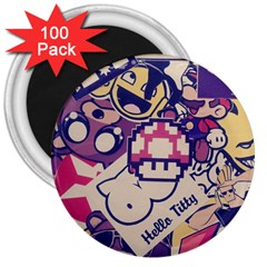 Retro Cartoon Titty Parody 3  Magnets (100 Pack) by uniart180623