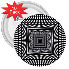 Focus Squares Optical Illusion 3  Buttons (10 Pack)  by uniart180623
