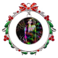 Festive Freak Metal X mas Wreath Ribbon Ornament by MRNStudios