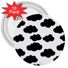 Black Clouds 3  Buttons (10 Pack)  by ConteMonfrey