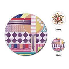 Abstract Shapes Colors Gradient Playing Cards Single Design (round) by Simbadda