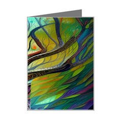 Tree Magical Colorful Abstract Metaphysical Mini Greeting Card by Simbadda