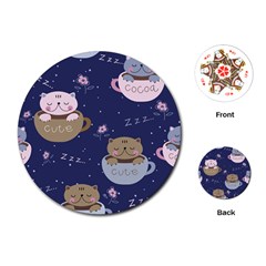 Cute Kittens Sleep Sweetly Mugs Playing Cards Single Design (round) by Simbadda